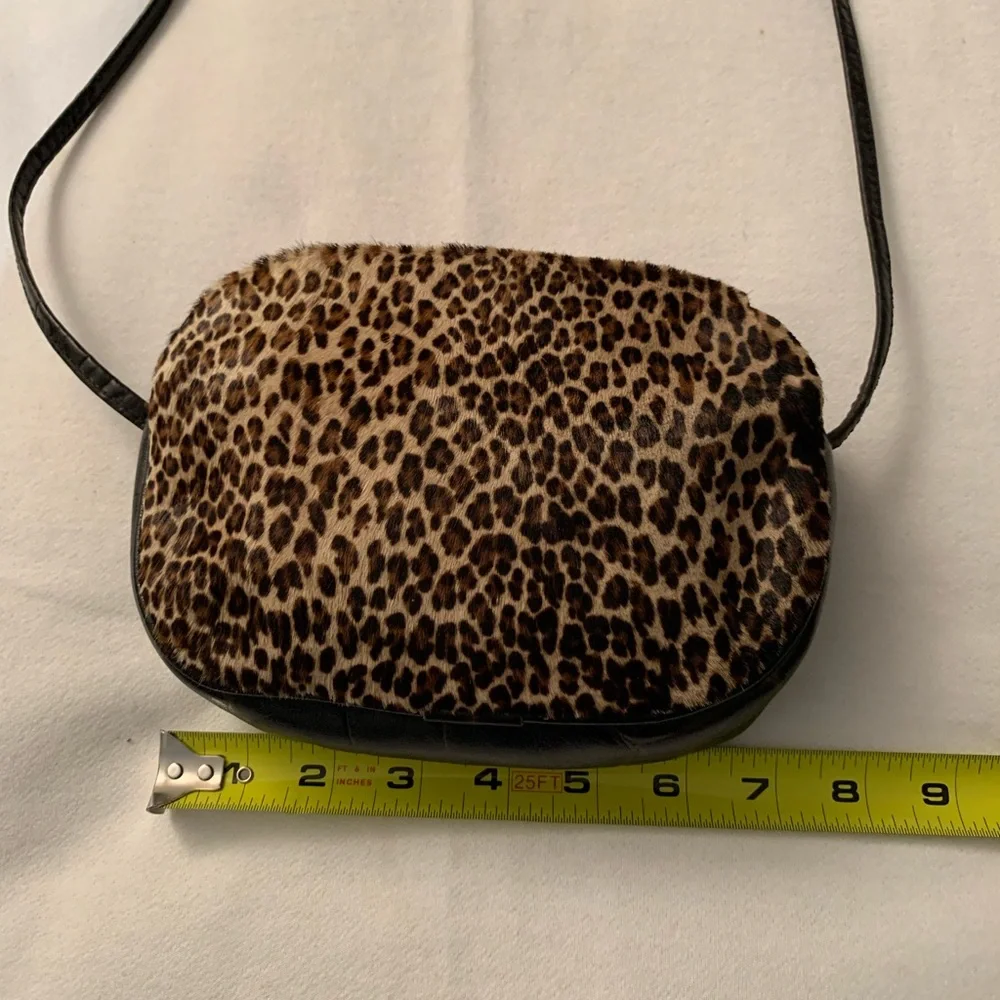 Vintage L. J. Simone NY Leopard & Leather Crossbody Bag